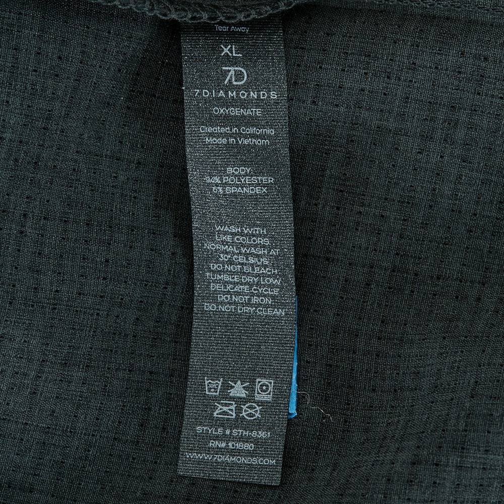 7 Diamonds Mens Oxygenate Full Zip Hoodie XL Grey‎ Black 4 Way Stretch Quick Dry - Picture 10 of 16